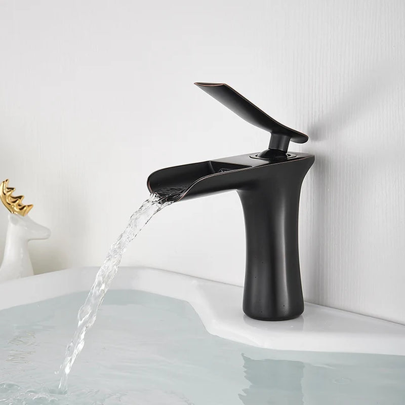 Basin Faucets Waterfall Bathroom Faucet Single Handle Basin Mixer Tap Bath Antique Brass Faucet Sink Water Crane Silver Taps