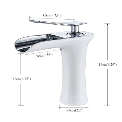 Basin Faucets Waterfall Bathroom Faucet Single Handle Basin Mixer Tap Bath Antique Brass Faucet Sink Water Crane Silver Taps